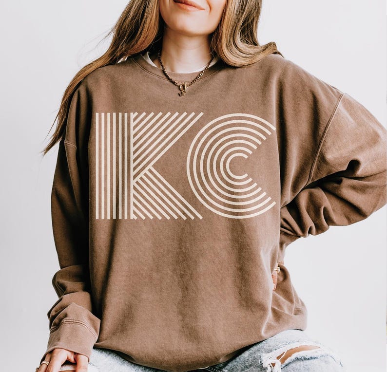 Comfy Fall Sweatshirt KC Home Town Pride Pullover Kansas City Shirt Brown Autumn Jumper Unisex Lightweight Crewneck Sweater image 1