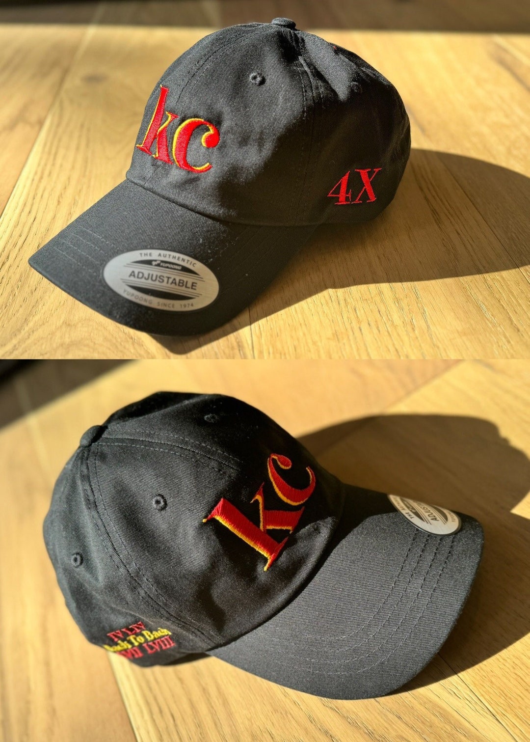 KC Dad Hat Kansas City Football Baseball Cap Back to Back Champs Sports