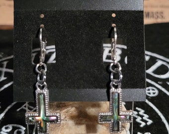 Inverted cross earrings