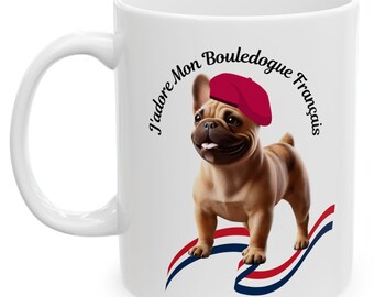 Amante de Bulldog Francês, caneca de Bulldog Francês, presente para mãe de Bulldog Francês, presente para pai de Bulldog Francês, caneca de cerâmica de presente de Bulldog Francês (11 oz)