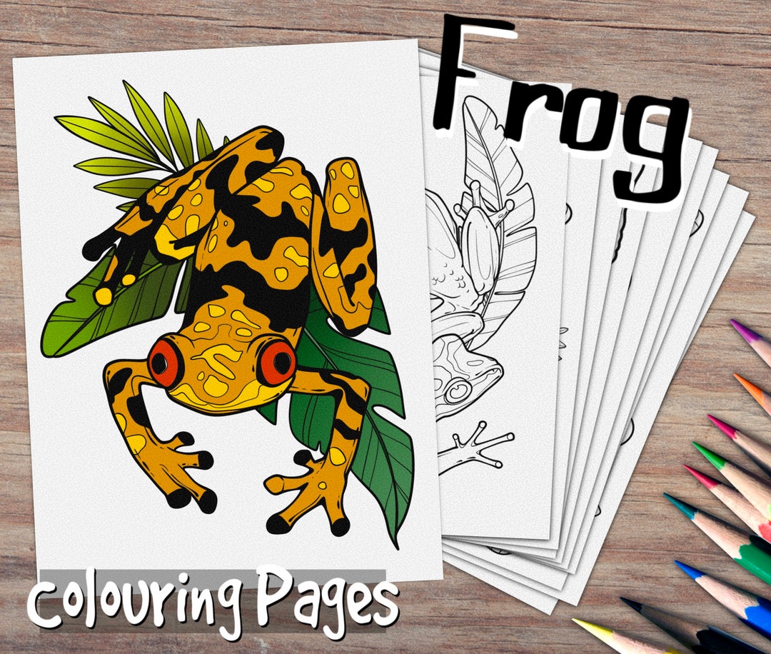 Frogs - 10 Printable Colouring Pages | Instant Digital Download ...