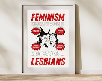 Funny Lesbian Feminist Art Print – Sapphic Witchcraft Poster