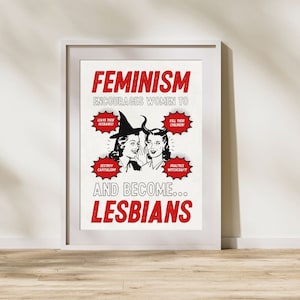 Lesbische Poster Sapphic Art Feministische Poster Queer Art Print Lesbische Print Sapphic Art Print WLW Art Lesbische Art Print Grappige Lesbische Geschenken