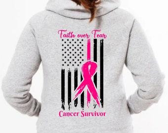 Cancer Survivor Flag-Faith over Fear. BREAST CANCER AWARENESS -Svg for cut file. Svg, Png, Dxf file. Cricut -Vinyl cutters. Digital download