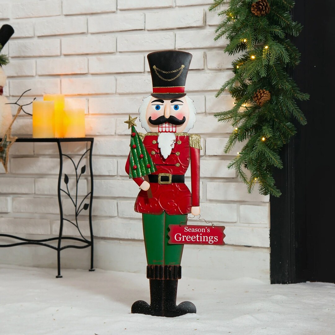 Metal Christmas Nutcracker Yard Stake Christmas Nutcracker Etsy