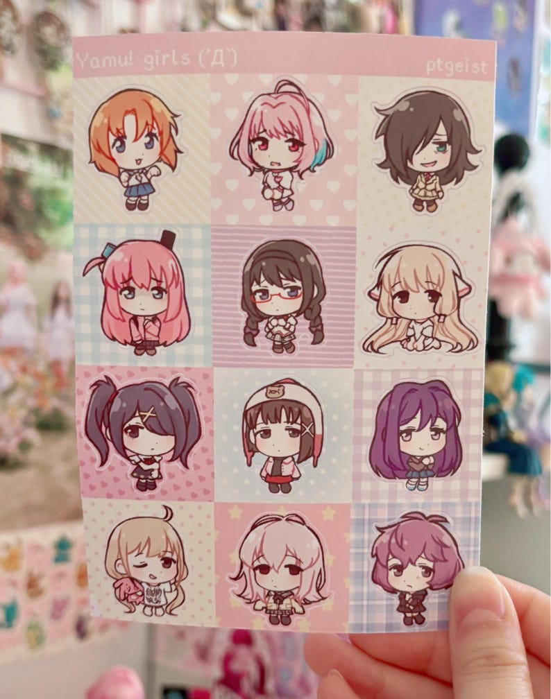 Fail Girls Sheet | Anime Girl 4x5 Sticker Sheet - Etsy