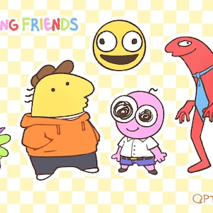 Smiling Friends Sticker Sheet II 5.5 x 3.7 Sticker sheet