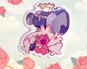 Pink Gremlin with Hammer Vinyl Sticker