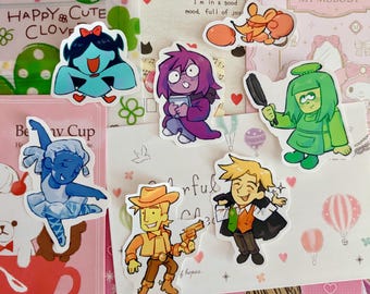Deltarune Flowers Stickers: Handmade 2" Vinyl Decals