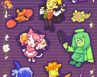 Deltarune Flowers Sticker Sheet: Handmade Vinyl Decals, Laptop Stickers