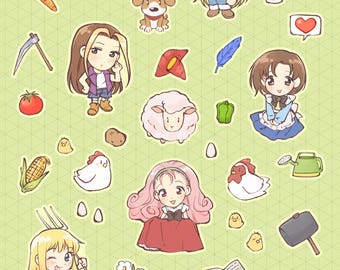 Harvest Moon sheet | Friends of Mineral Town 4x6 Sticker sheet