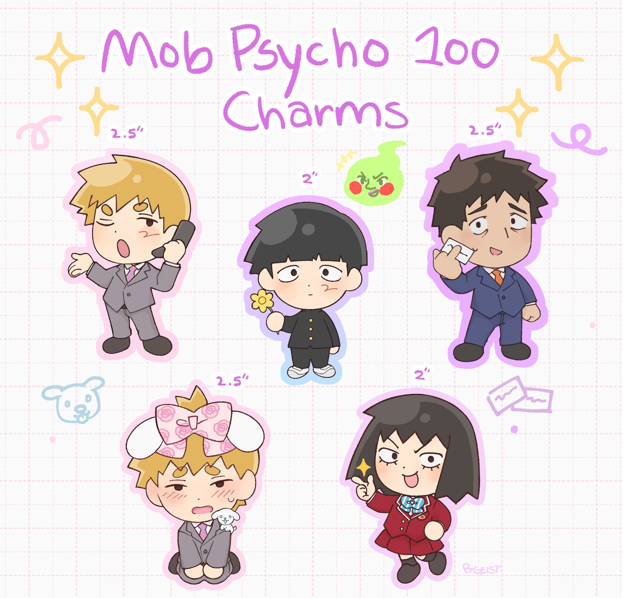 MP100 Charms | Mob Psychics Epoxy Keychains