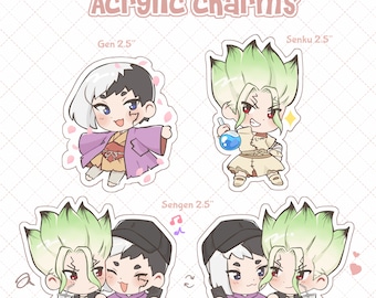 Senku & Gen Charms | 2.5&quot; Acrylic Keychains