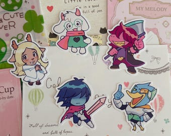 Deltarune Lightners + Ralsei Stickers: Handmade 2" Vinyl Decals