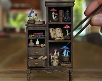 Armoire miniature, pour maison de poupée apothicaire magicien, à l'échelle 12