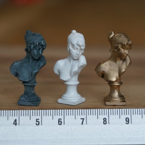 Miniature Greek Woman Statue, Dollhouse Decoration Female Bust