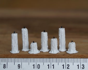 Miniature melting candles, horror Halloween diorama, dungeon terrain
