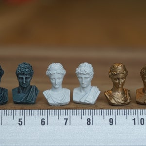 Miniatur Griechische Paar Büste, Puppenhaus Dekoration Statue 1:12