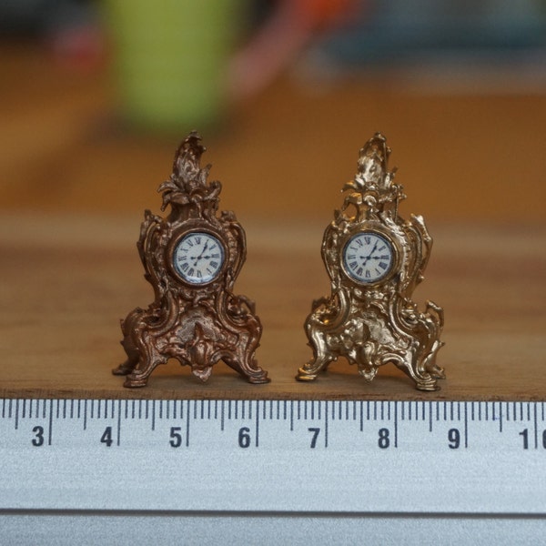 Miniature Victorian Clock, Dollhouse Decoration
