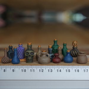 MEGAPACK 15x Miniature Bottles, Potions, Flasks, Jars, Dollhouse diorama