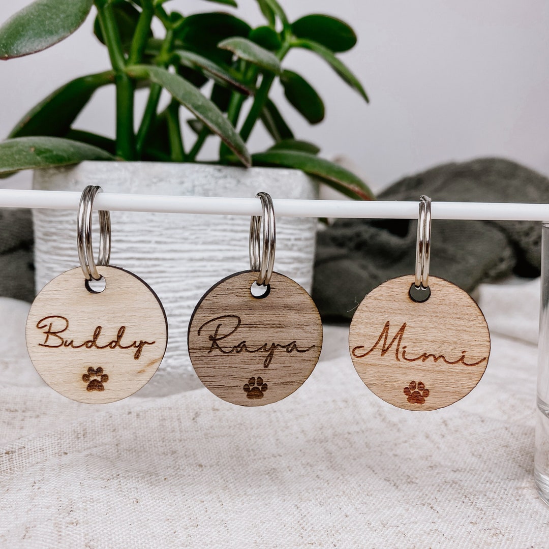 Personalisiertes Holz-Hundemarke Mit Knochenform - Rustikales Namensschild Für Hundebox & Zimmer