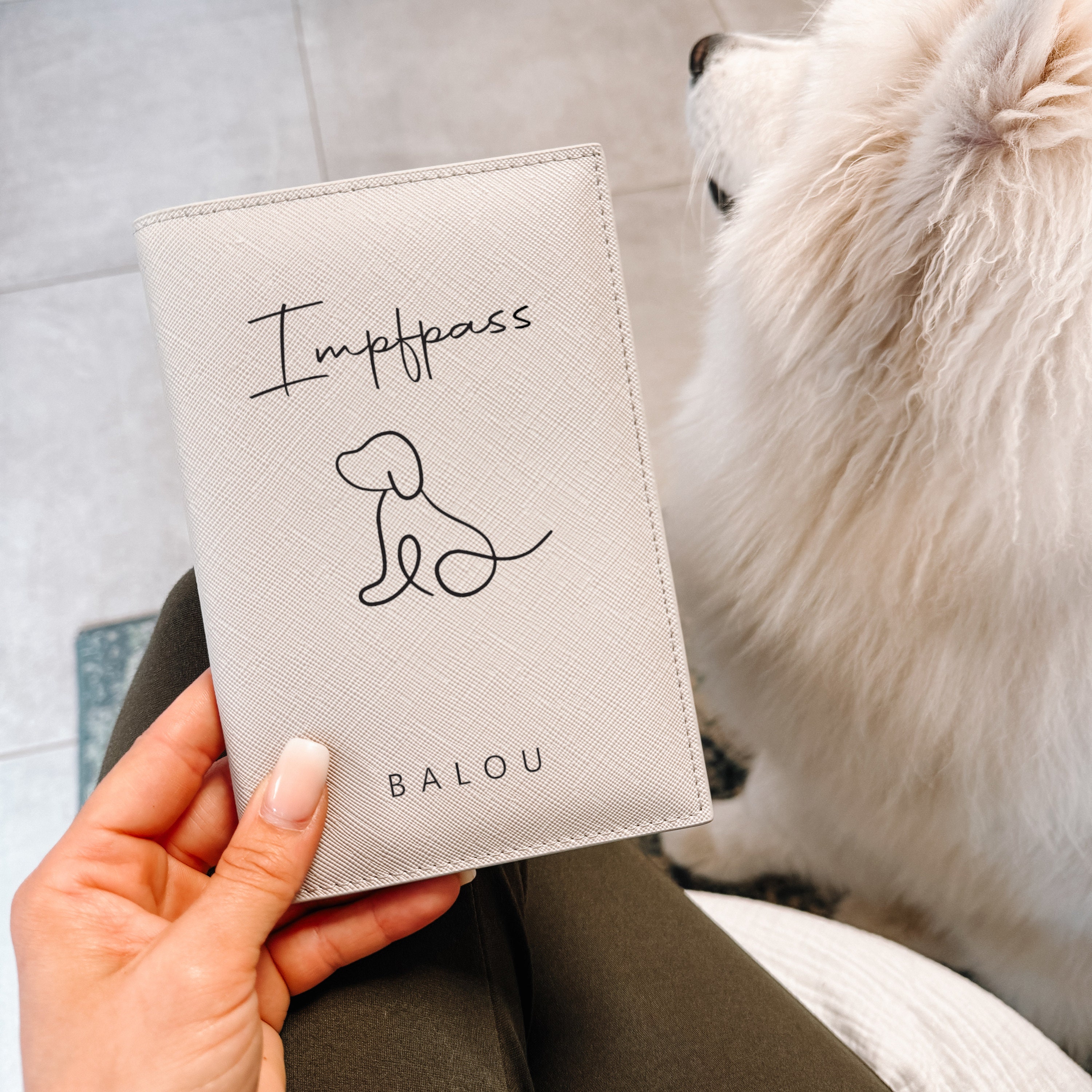 EU pet passport & vaccination certificate cover DOG SILHOUETTE (personalized) | Protective cover | Dog | Cat | Dog passport