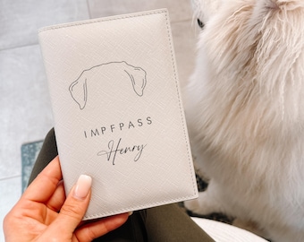 EU-Heimtierausweis & Impfpass Hülle HUNDEÖHRCHEN (personalisiert) | Schutzhülle | Hund | Katze | Hundepass