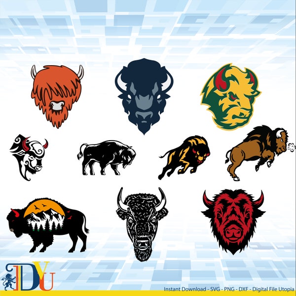 Bison svg bundle, bison head svg, bison cut file, bison layered file, bison view, angry bull, angry bison, bull head, silhouette, cut file