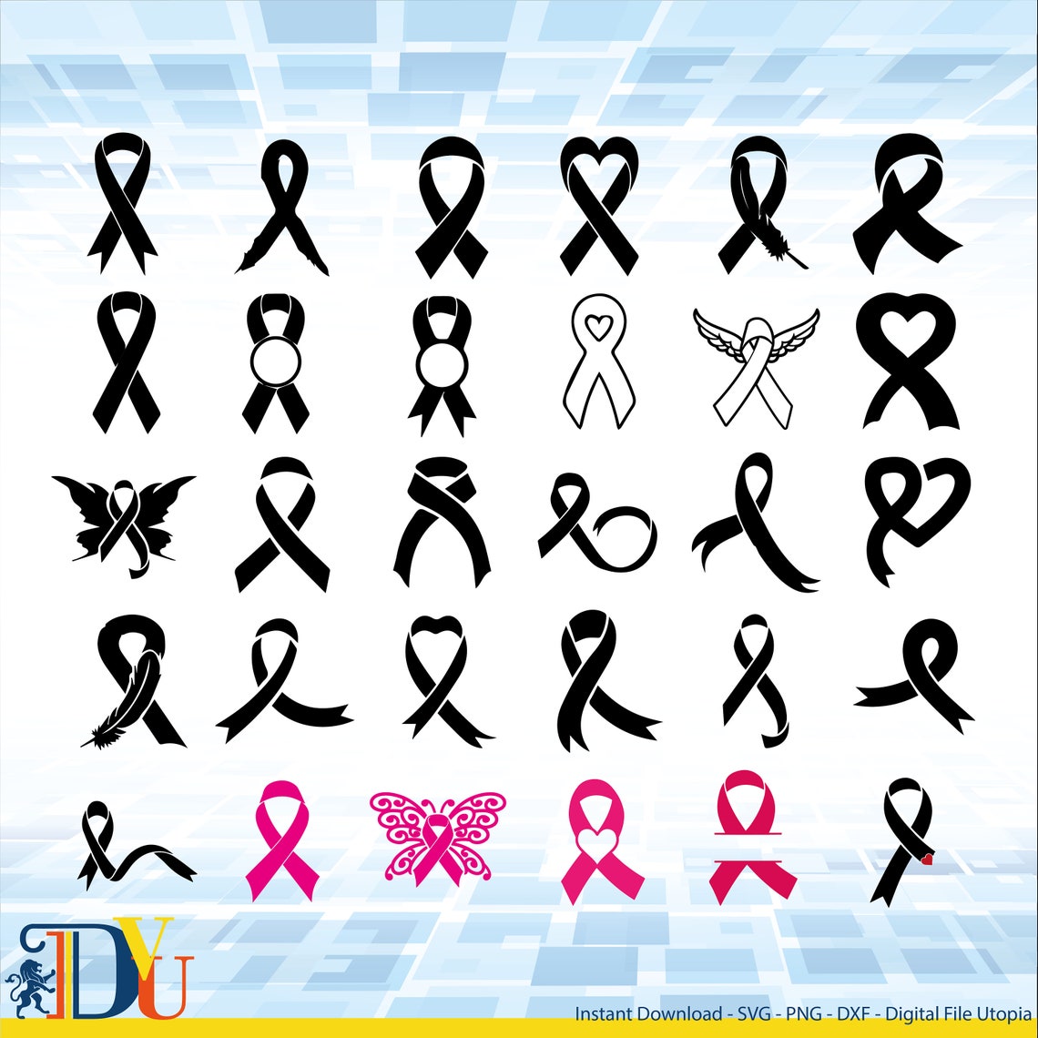 Awareness Ribbon SVG, Breast Cancer SVG, Cancer Ribbon SVG, Survivor ...