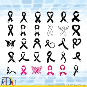 Bewusstsein Band SVG, Brustkrebs SVG, Krebs Band SVG, Überlebende Band SVG, Datei für Cricut, für Silhouette, geschnittene Datei, Dxf, Png, SVG