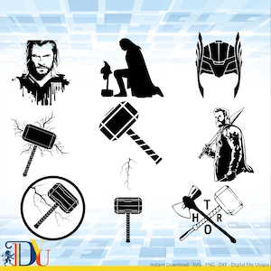 Thor SVG Bundle, Ragnarok, Cut File For Cricut, Digital Download, Instant Download, Printable Vector Files, Avengers, Silhouette