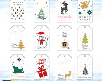 Christmas Gift Tags svg bundle, Christmas gift tag svg, cut file, laser cut file, Gift Tags, Printable Gift Tags,marry xmas, holly jolly