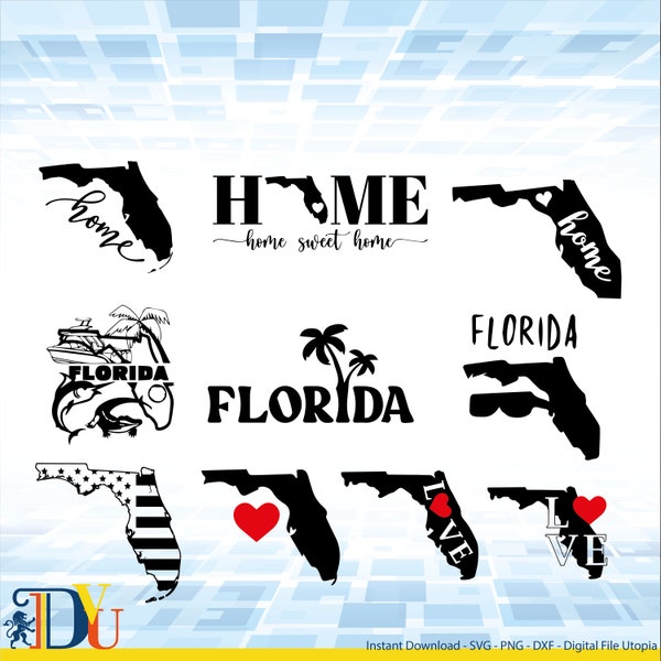Florida State SVG Bundle, Florida SVG, Florida Home SVG, Florida Outline Svg, Florida Clipart, Vacation Svg, Patriotic, Svg Cut Files