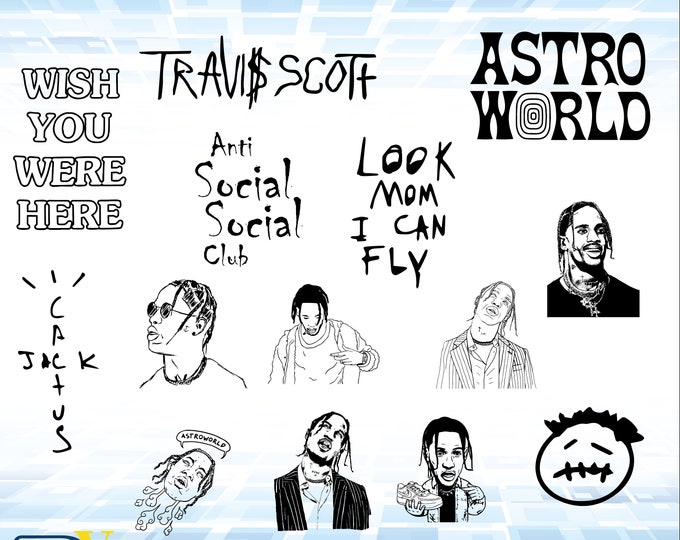 Travis Scott Svg Bundle, Travis Scott Png, Travis Scott Stickers ...