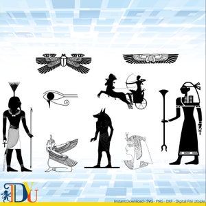 Egyptian svg bundle, egyptian Collection, Egyptian clipart, Egypt svg, Egyptian Symbols, Egypt Silhouette, Cleopatra, Eye of Horus, pharaoh