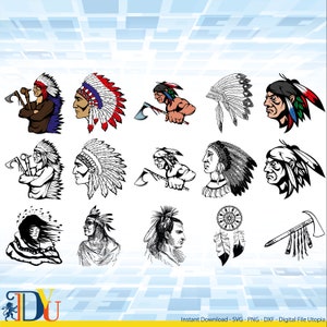 SVG amérindien, éléments du sud-ouest, svg aztèque, ornement indigène, SVG amérindien, chef indien SVG, coiffure amérindienne SVG