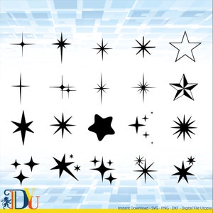 Stern SVG, Stern Png, Sparkle SVG, Sparkle Png, Sparkle Stars SVG, Sparkle Stars Png, Cricut, Instant Download