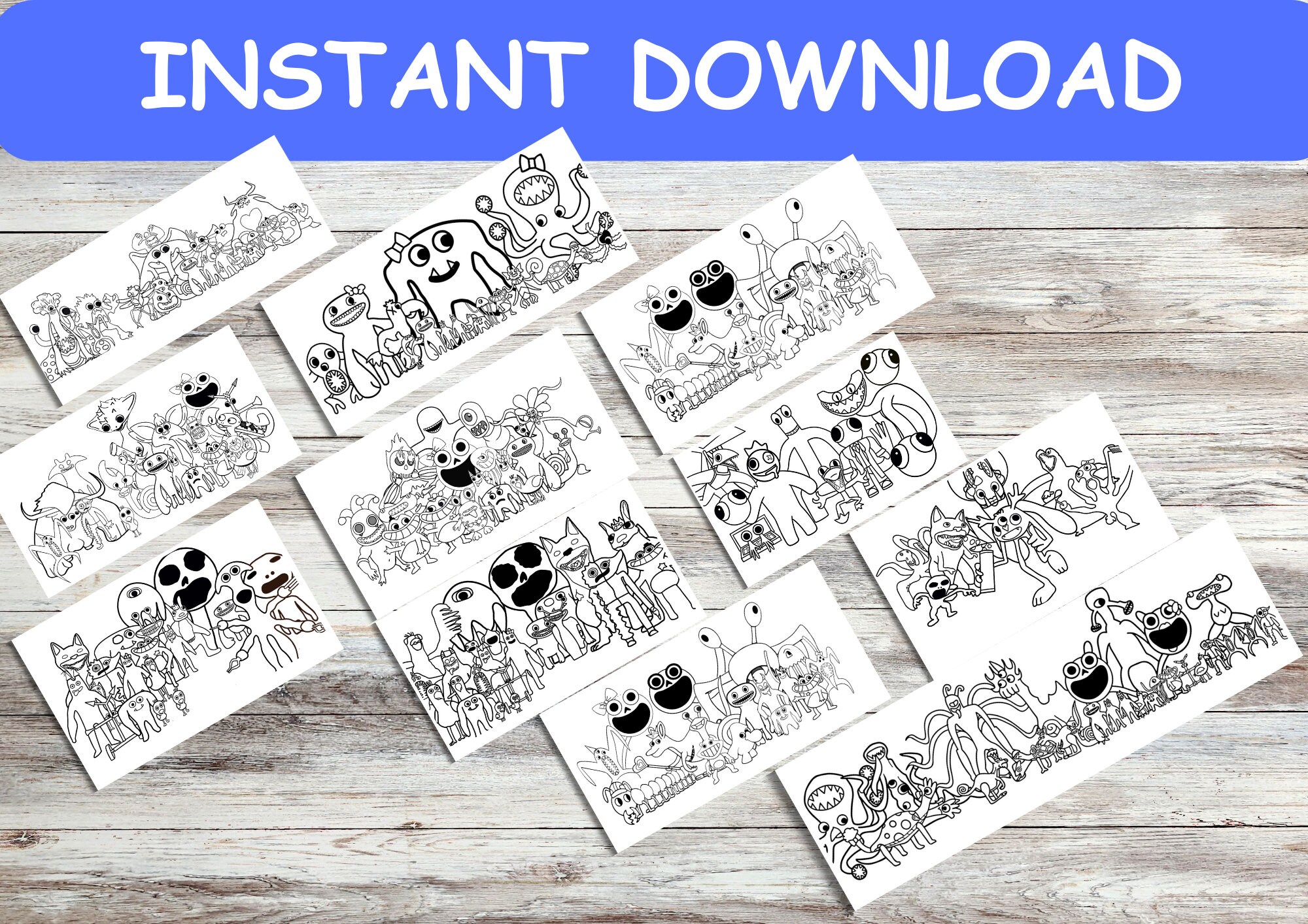 Garten of Banban Coloring Pages, Instant Download, 11 Coloring Pages