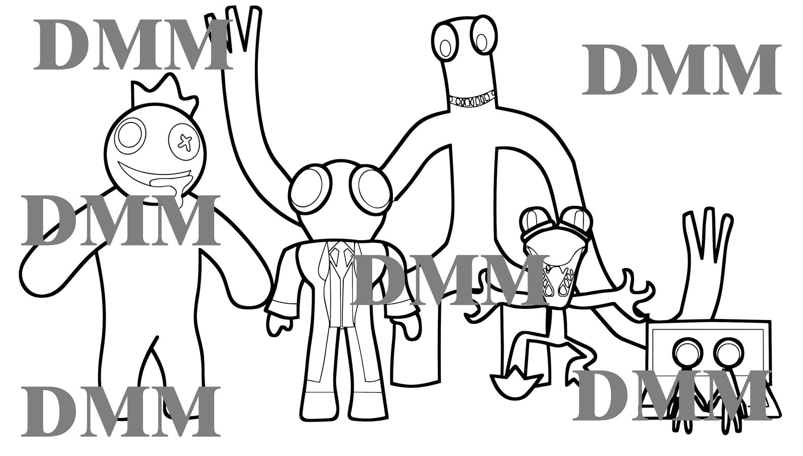 Rainbow Friends Coloring Page, Instant Download, 10 Coloring Pages