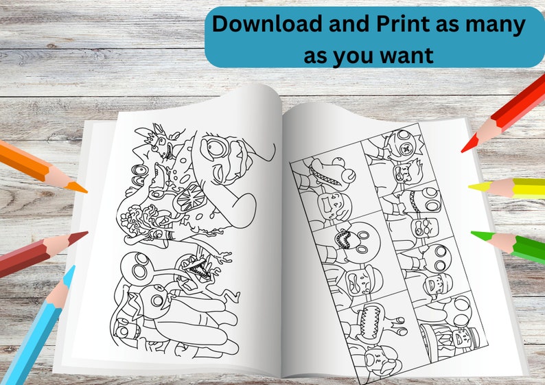 Rainbow Friends Coloring Page, Instant Download, 10 Coloring Pages ...