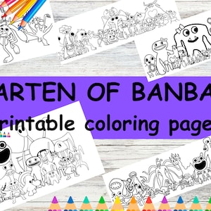 Garten of BanBan coloring pages, instant download, 11 coloring pages, kids activity coloring ,fun time vacation activity