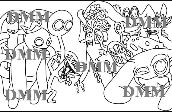 Green Rainbow Friends Coloring Pages Printable for Free Download