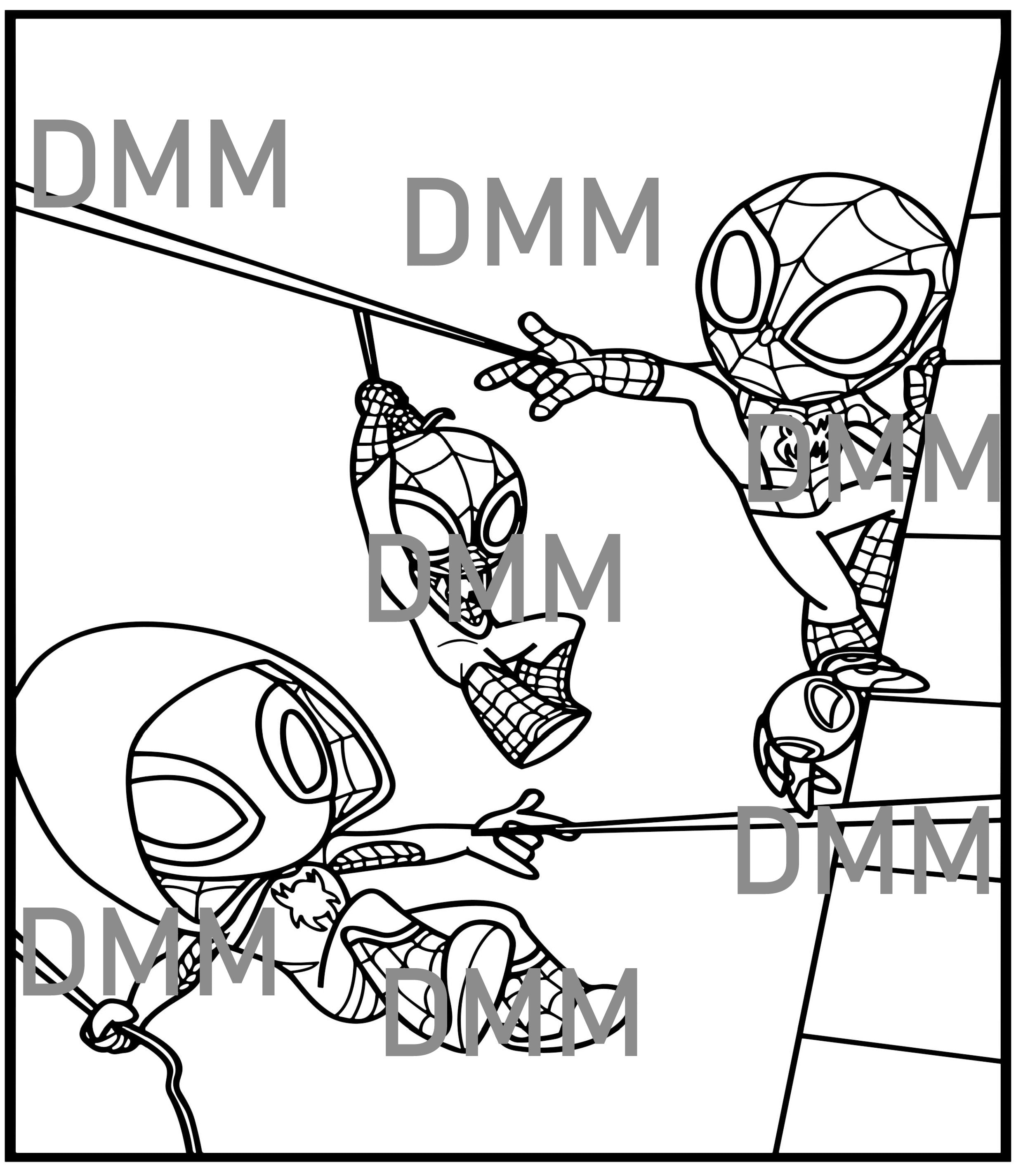 Spidey and Friends Coloring Pages Instant Download Spider-man - Etsy