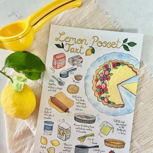 Lemon Posset Tart Recipe Illustration A4