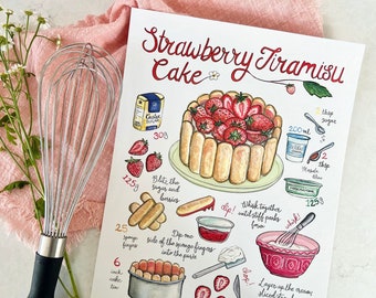 Strawberry Tiramisu Cake Recipe Illustration A4