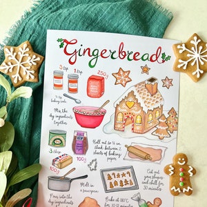 Gingerbread Recipe Illustration A4