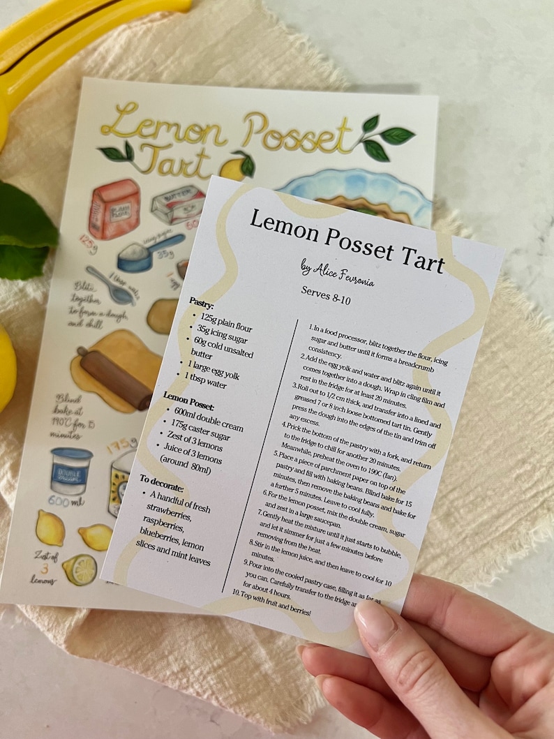 Lemon Posset Tart Recipe Illustration A4 image 3