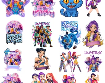 Pack Png Chibi K-Pop | Pack Png K-Pop Huntrix | Png Chasseurs de Démons | PNG Saja Girls | PNG Garçons | PNG Fille Dîner | Fan Art d'Idoles
