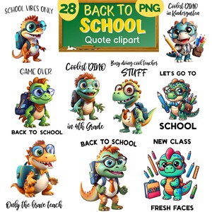 Paquete de 28 diseños PNG de regreso a clases, sets PNG para preescolar, primer día de clases, estilo "preppy" para sublimación, desde