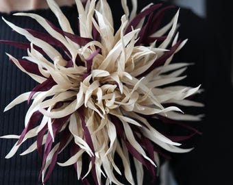 Large Silk Flower Brooch - Chrysanthemum Pin